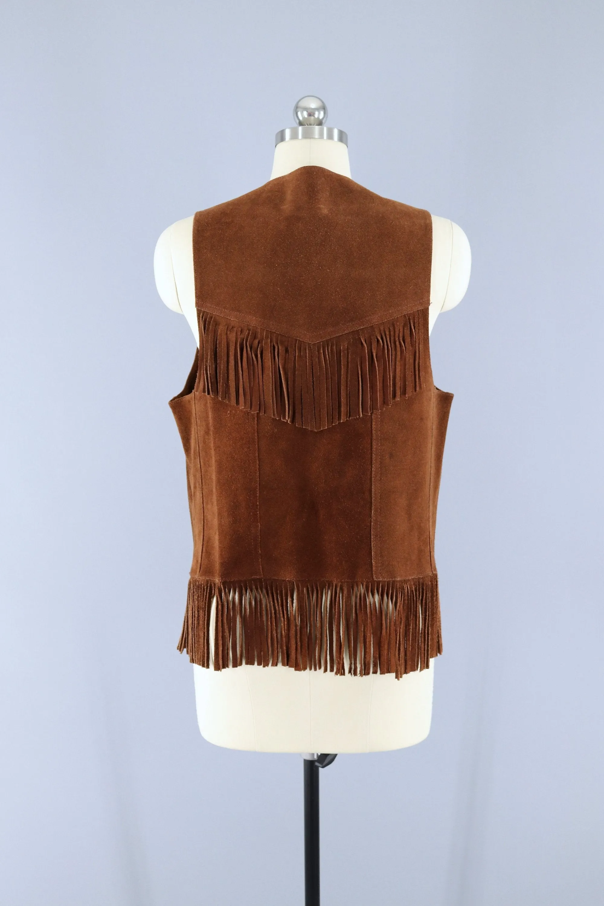 Vintage 1960s Fringed Suede Vest