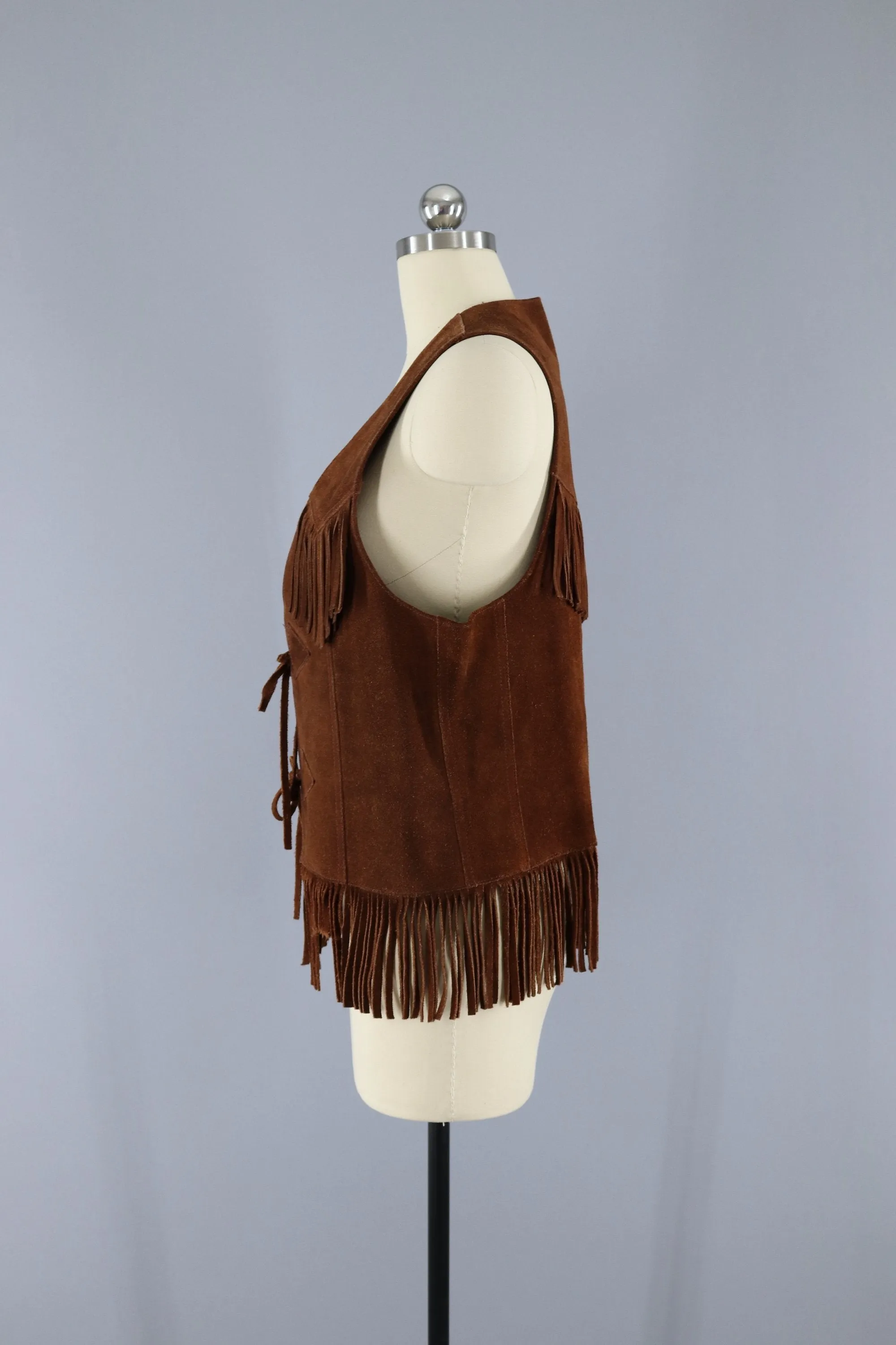 Vintage 1960s Fringed Suede Vest