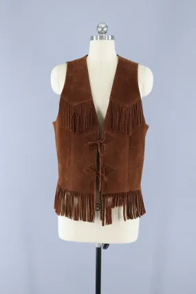 Vintage 1960s Fringed Suede Vest