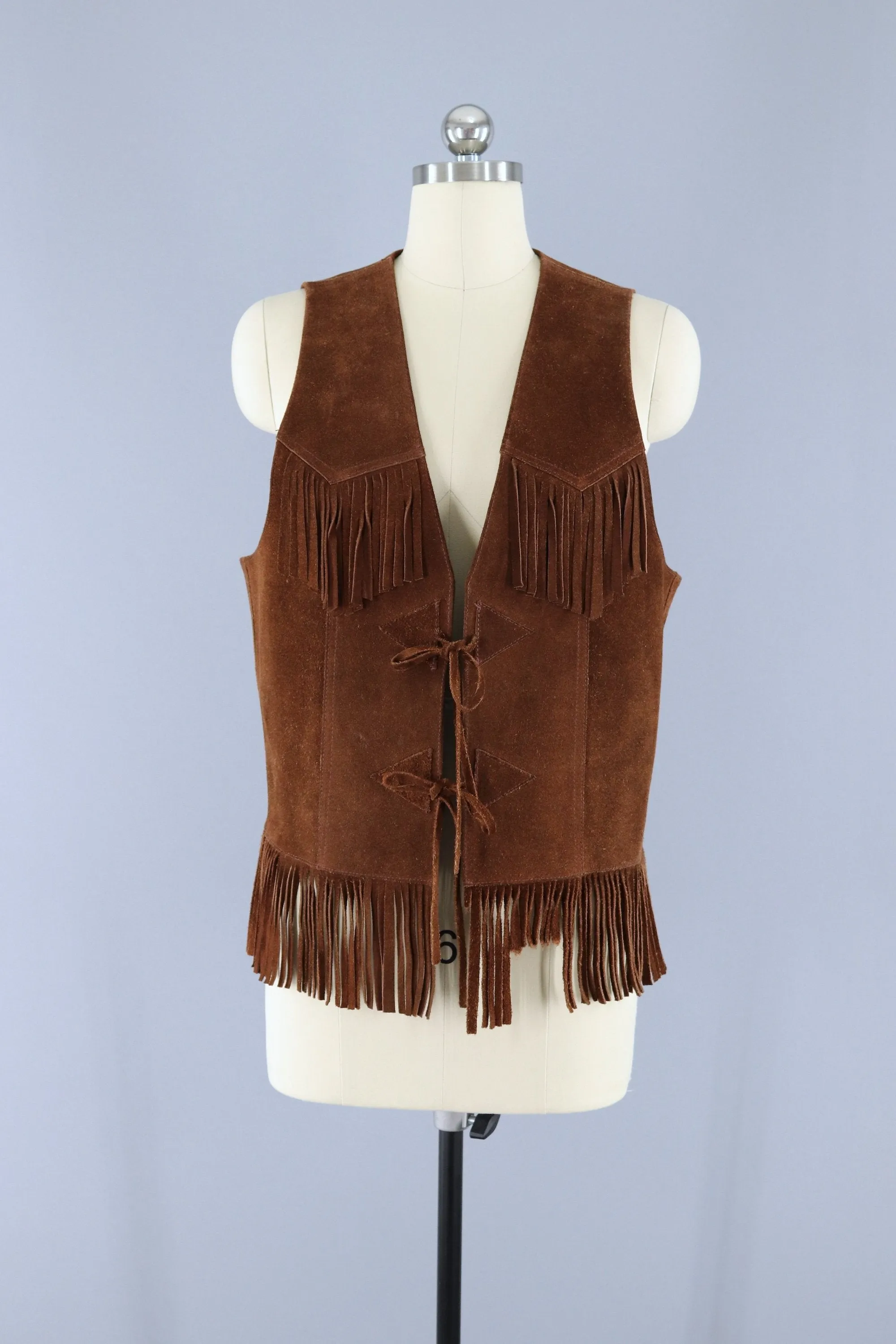 Vintage 1960s Fringed Suede Vest