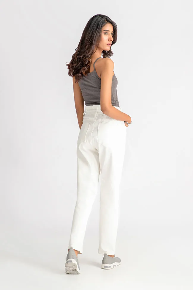 White Paper Bag Jeans