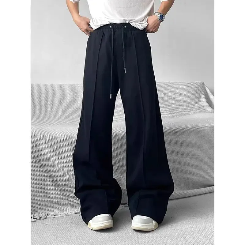 Wiaofellas  -  Wide Leg Sweatpants Men Oversize Gray Sports Pants Sportswear Casual Trousers Male Loose Korean Streetwear Hip Hop