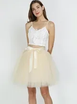 WOMENS 7 LAYERS MIDI TULLE SKIRT FASHION TUTU SKIRTS