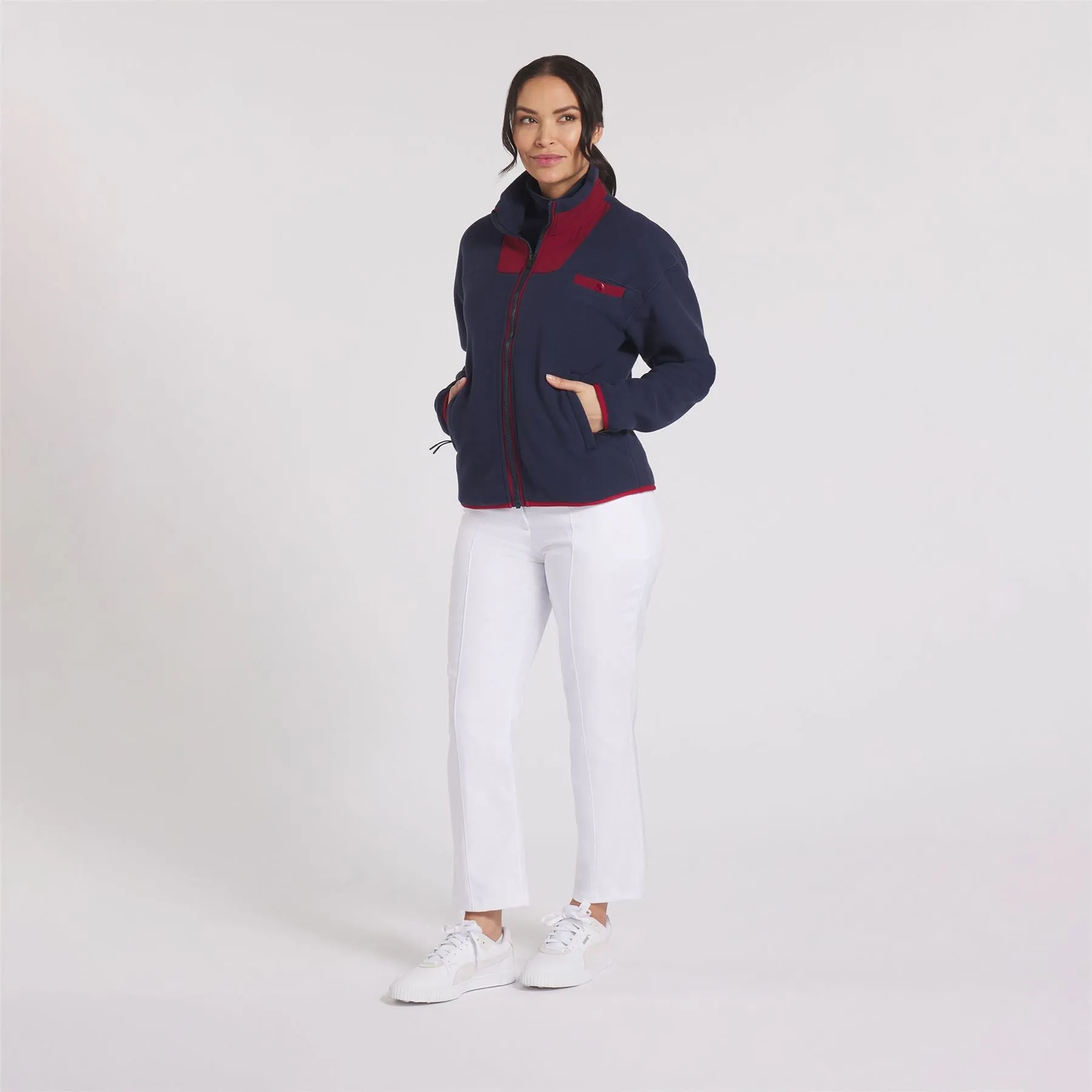 Womens Charley Fleece Full Zip Deep Navy/Intense Red - AW24