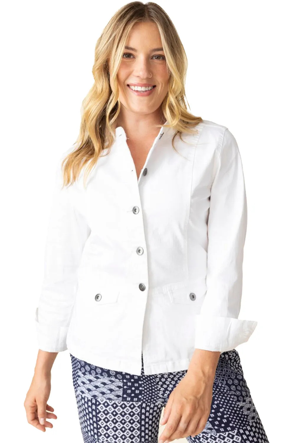 Women's Habitat Stretch Denim Moto Jacket White