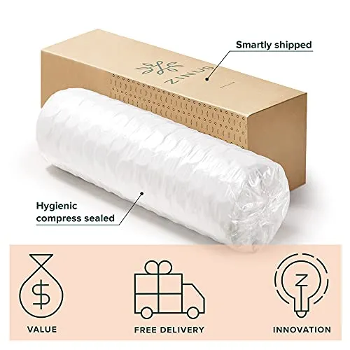 Zinus 6 Inch Foam and Spring Mattress / CertiPUR-US Certified Foams / Mattress-in-a-Box, Twin XL, Off White